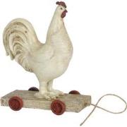 Clayre & Eef Beeld Haan 15x7x17 cm Wit Polyresin Woonaccessoires