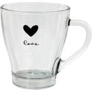 Clayre & Eef Theeglas  200 ml Glas Hart Love Theemok