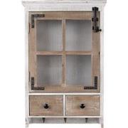 Clayre & Eef Wandrek  38x14x58 cm Wit Bruin Hout Metaal Muurrek