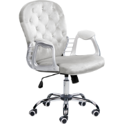 Beliani PRINCESS - Bureaustoel-Grijs-Fluweel