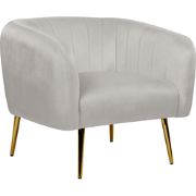 Beliani LACONIA - Fauteuil-Grijs-Fluweel