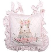 Clayre & Eef Kussenhoes Stoelkussen  40x40 cm Roze Katoen Konijn Sierk...