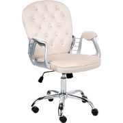 Beliani PRINCESS - Bureaustoel-Beige-Fluweel