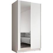 Meubella Kledingkast Salta - Wit - 100 cm - Met spiegel