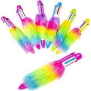 Decopatent 24 STUKS Fluffy Balpennen met 6 Ingebouwde Kleuren - Speelg...