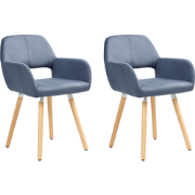 Beliani CHICAGO - Eetkamerstoel-Blauw-Polyester
