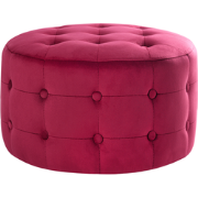 Beliani TAMPA - Poef-Roze-Fluweel