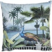 Clayre & Eef Sierkussen  45x45 cm Blauw Synthetisch Vierkant Pauw Kuss...