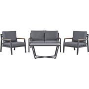 Beliani DELIA - Zitgroep-Grijs-Aluminium