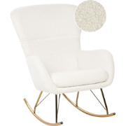 Beliani ANASET - Schommelfauteuil-Wit-Bouclé