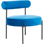 Beliani ALPHA - Fauteuil-Blauw-Fluweel