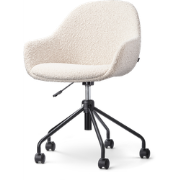 Nout-Mae bureaustoel bouclé beige - zwart onderstel
