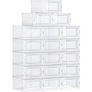 Set van 18 stapelbare transparante plastic schoenendozen