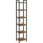 Rek 6 niveaus industrieel metaal en hout - L40 x H187.5 cm