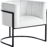 Beliani LARVIK II - Fauteuil-Wit-Fluweel