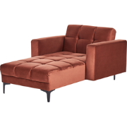 Beliani ALNES - Chaise longue-Rood-Fluweel