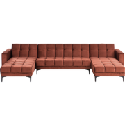 Beliani ALNES - Slaapbank-Rood-Fluweel