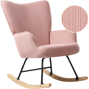 Beliani ARSET - Schommelfauteuil-Roze-Corduroy