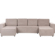 Beliani VATNE - U-vormige bank-Bruin-Polyester