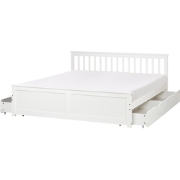 Beliani OLENDON - Tweepersoonsbed-Wit-Dennenhout