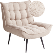 Beliani ALVESTA - Fauteuil-Beige-Bouclé