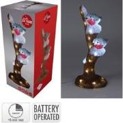 Vogels op tak met led 41 cm kerstversiering
