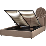 Beliani BAJONNA - Tweepersoonsbed-Beige-Bouclé
