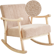 Beliani LEKNES - Schommelfauteuil-Beige-Bouclé