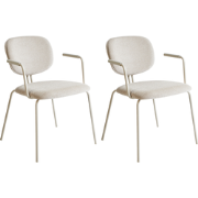 Beliani CARILLE - Eetkamerstoel-Beige-Chenille