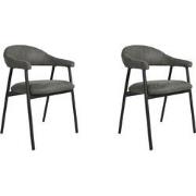 LABEL51 Eetkamerstoel Amaze - Antraciet - Micro Suede - set van 2