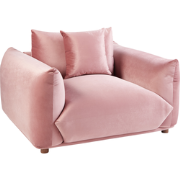Beliani LUVOS - Fauteuil-Roze-Fluweel