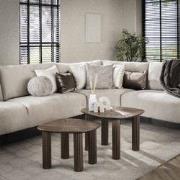 Salontafel set van 2 Myla Organisch Vierhoekig Teakhout Bruin