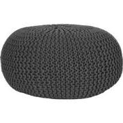LABEL51 Poef Knitted - Antraciet - Katoen - L