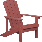 Beliani ADIRONDACK - Tuinstoel-Rood-Kunsthout