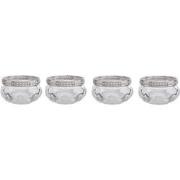 Clayre & Eef Theelichthouder Set van 4  Ø 6x3 cm Glas Metaal Waxinelic...