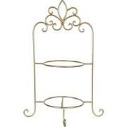 Clayre & Eef Etagère voor 2 borden  38x30x57 cm Goudkleurig Ijzer Rond...