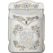 Clayre & Eef Brievenbus  27x8x39 cm Beige Blauw Metaal Rechthoek Bloem...