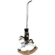 Clayre & Eef Kersthanger Notenkraker 10 cm Zwart Wit Kunststof Kerstba...