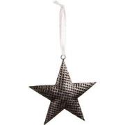 Clayre & Eef Decoratie Hanger Ster 15x15 cm Grijs Ijzer Kersthanger
