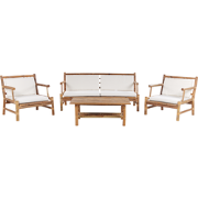 Beliani RICCIONE - Loungeset-Lichte houtkleur-Bamboehout