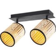 Landelijke LED Opbouwspot Dean rotan - Rotan - 30/10/22cm - plafonnier...