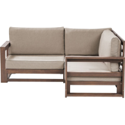 Beliani TIMOR - Tuinsofa-Donkere houtkleur-FSC® gecertificeerd acaciah...