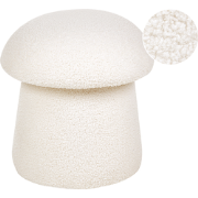 Beliani TIOGA - Poef-Wit-Bouclé