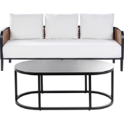 Beliani MONTEFALCO - Tuinsofa-Wit-Aluminium