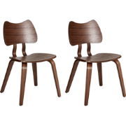 Beliani DIANA - Eetkamerstoel-Bruin-Rubberhout