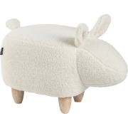 Beliani BUNNY - Dierenhocker-Wit-Polyester, Katoen
