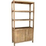 Wandkast Naturel - Mangohout - 100x40x200cm - Kast Louie