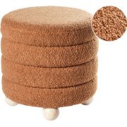 Beliani CHILLY - Poef-Bruin-Bouclé