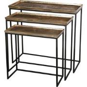 PTMD Daan Gold Aluminum Black Iron Sidetable S/3