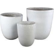 PTMD Gommes White Glazed Ceramic Pot SV3